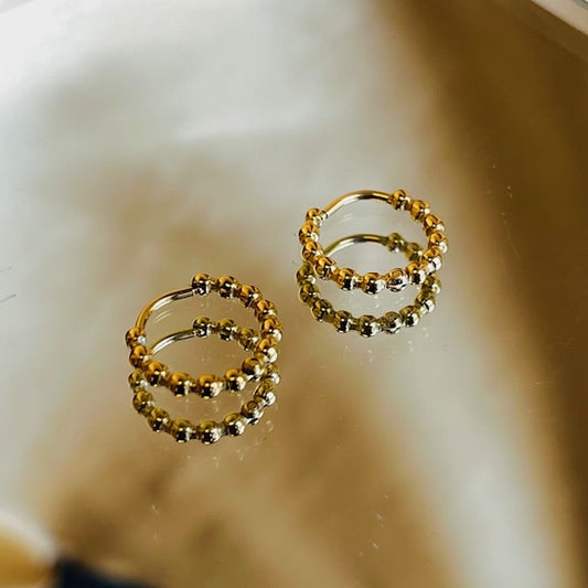 Kimya Mini Gold Bead Hoop earrings