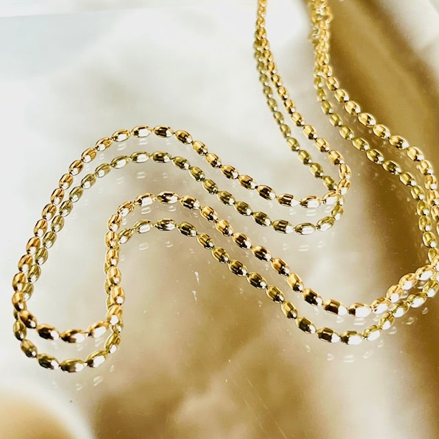 Serenity Gold Bead Chain Necklace