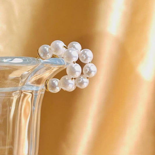 Tranquil Pearl Bead Hoops