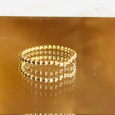 Radiant Gold Small Beaded Stacking Ring