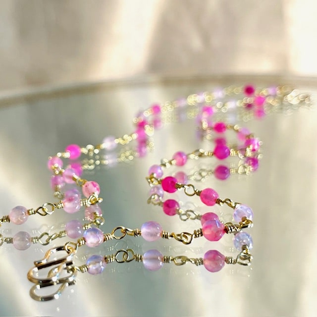 Sweetpea Pink Beaded Anklets