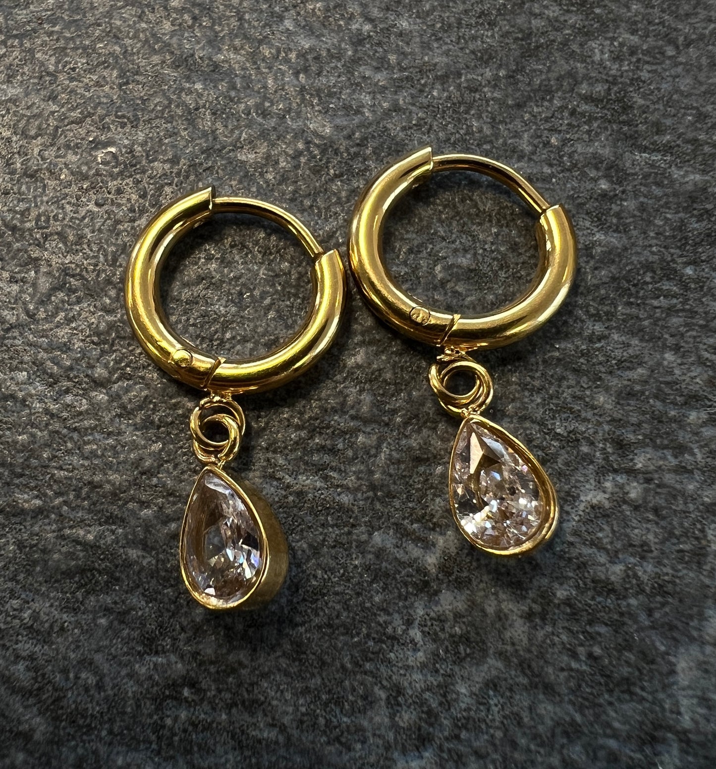 Serene Small Crystal Drop Micro Hoops