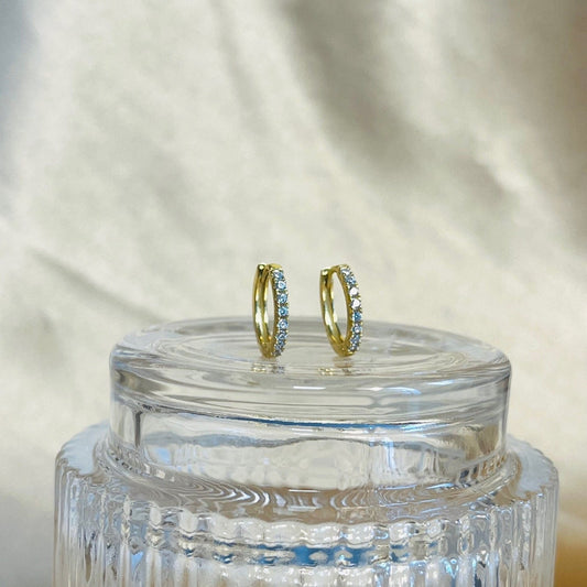 Small Crystal Huggie Hoops