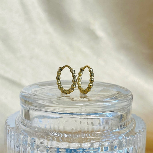 Kimya Mini Gold Bead Hoop earrings