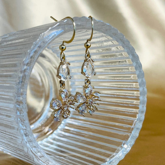 Clear Flower Earrings