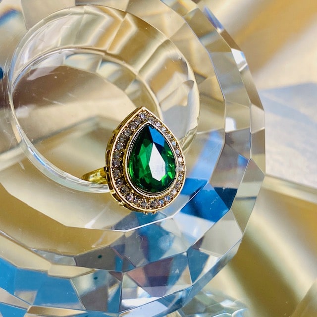 Bonnie Green Teardrop Ring