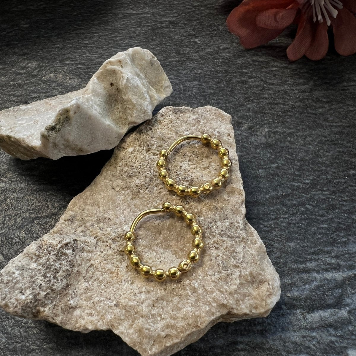 Kimya Mini Gold Bead Hoop earrings